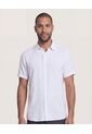 Camisa  Para Hombre Manga Corta Sin Bolsillo Cuello C Color Blanco Marca Ostu #60010904 de Ostu