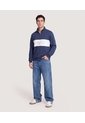 Buzo Half Zip Con Estampado  Para Hombre Azul Ostu de Ostu
