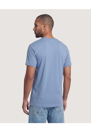 Camiseta Basica Con Screen Para Hombre Azul Ostu