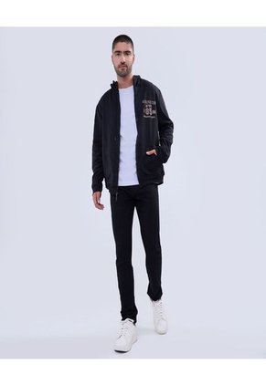 Buzo Para Hombre Zipper Color Negro Marca Ostu #60060438