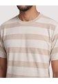 Camiseta Rayas Regular  Para Hombre Café Ostu de Ostu
