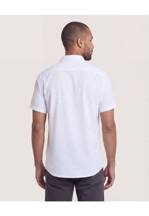 Camisa  Para Hombre Manga Corta Sin Bolsillo Cuello C Color Blanco Marca Ostu #60010904