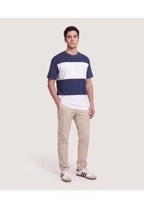 Camiseta Bloques  Para Hombre Azul Ostu