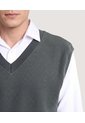 Chaleco Texturizado Cuello V  Para Hombre Verde Ostu de Ostu
