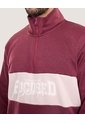 Buzo Half Zip Con Estampado  Para Hombre Vino Ostu de Ostu