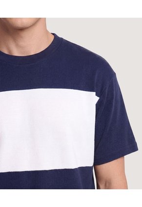 Camiseta Bloques  Para Hombre Azul Ostu