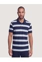 Polo Piqué A Rayas Con Bolsillo  Para Hombre Azul Ostu de Ostu