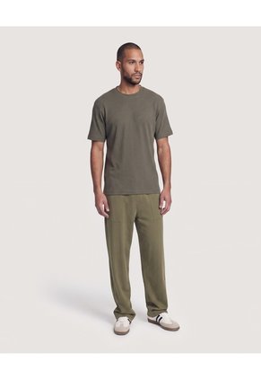 Camiseta Regular Texturizada  Para Hombre Verde Ostu