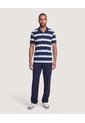 Polo Piqué A Rayas Con Bolsillo  Para Hombre Azul Ostu de Ostu