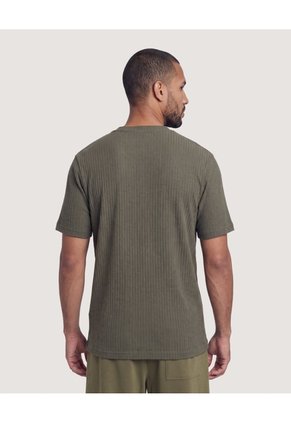 Camiseta Regular Texturizada  Para Hombre Verde Ostu