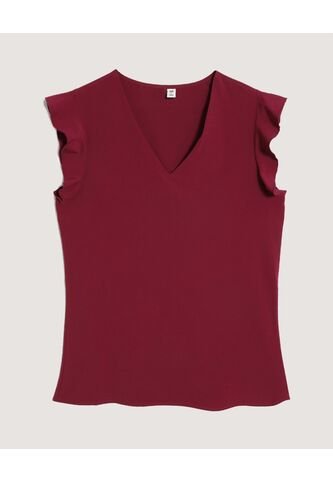 Blusa  Para Mujer Manga Corta Color Vino Marca Ostu #40121280 Ostu