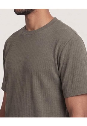 Camiseta Regular Texturizada  Para Hombre Verde Ostu