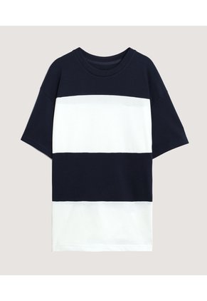 Camiseta Bloques  Para Hombre Azul Ostu