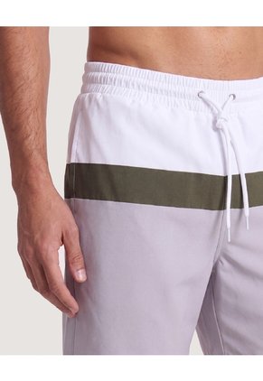 Pantaloneta De Baño Estampada  Para Hombre Blanco Ostu