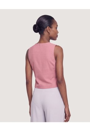 Chaleco Sastre Escote V Para Mujer Rosa Ostu