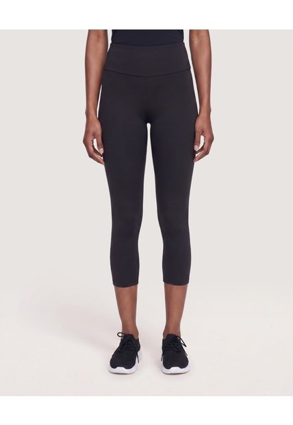 Leggings Capri Pretina Alta  Para Mujer Negro Ostu