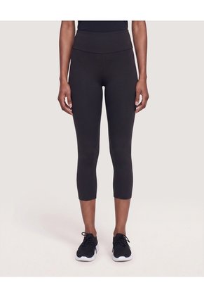 Leggings Capri Pretina Alta Para Mujer Negro Ostu