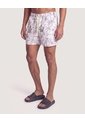 Pantaloneta De Baño Estampada  Para Hombre Crema Ostu de Ostu