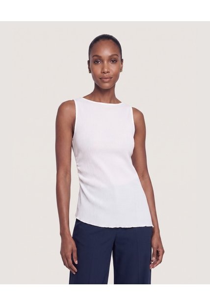 Blusa Con Escote En V  Para Mujer Beige Ostu
