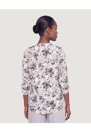 Blusa Cuello V  Para Mujer Blanco Ostu