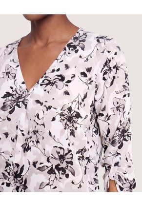Blusa Cuello V  Para Mujer Blanco Ostu