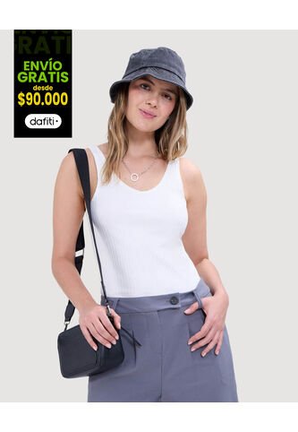 Camiseta Para Mujer Manga Sisa Cuello V Color Crema Marca Ostu #40092233 Ostu