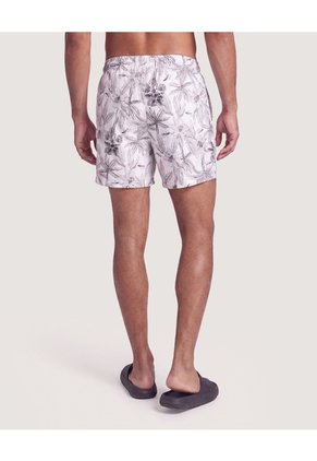 Pantaloneta De Baño Estampada  Para Hombre Crema Ostu