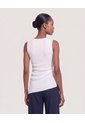 Blusa Con Escote En V  Para Mujer Beige Ostu de Ostu