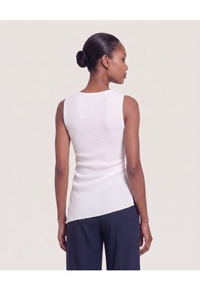 Blusa Con Escote En V  Para Mujer Beige Ostu