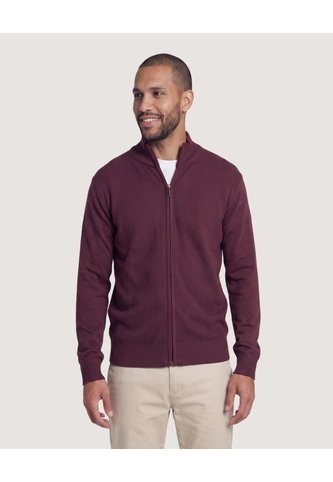 Saco Tejido Full Zipper  Para Hombre Vino Ostu Ostu