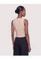 Chaleco Sastre Escote V  Para Mujer Beige Ostu de Ostu