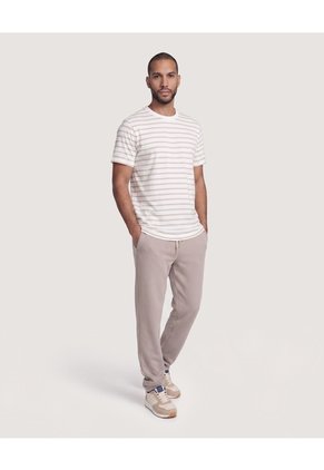 Camiseta Náutica A Rayas Para Hombre Crema Ostu