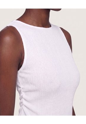 Blusa Con Escote En V  Para Mujer Beige Ostu