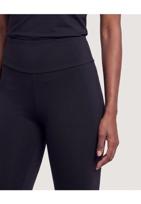 Leggings Capri Pretina Alta Para Mujer Negro Ostu