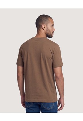 Camiseta Screen Regular  Para Hombre Café Ostu