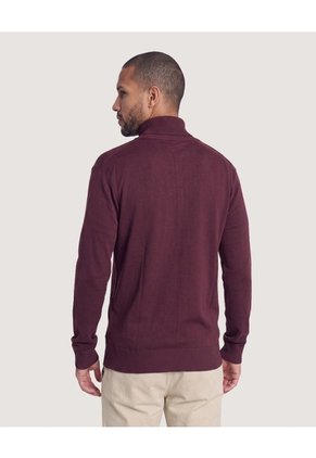 Saco Tejido Full Zipper  Para Hombre Vino Ostu