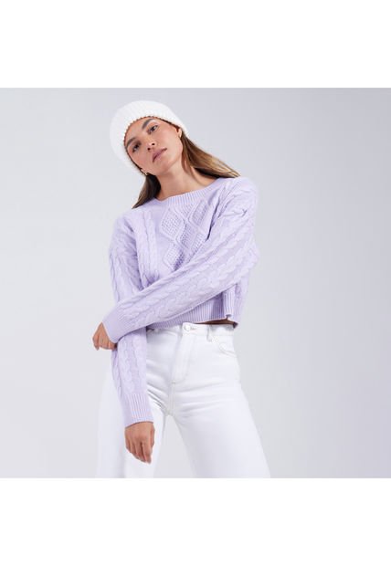 Saco Para Mujer Cuello Redondo Color Morado Marca Ostu #40330074