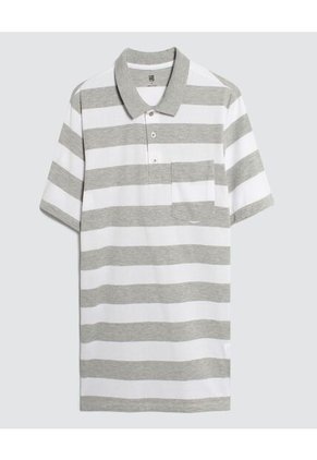 Polo Para Hombre Cuello Tejido Con Bolsillo Color Gris  Marca Ostu #60110609