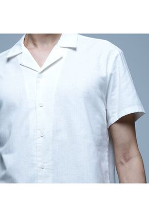 Camisa Para Hombre Manga Corta Sin Bolsillo Color Blanco Marca Ostu #60010619