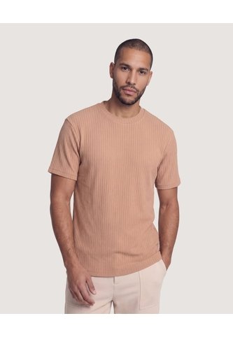 Camiseta Regular Texturizada  Para Hombre Beige Ostu Ostu