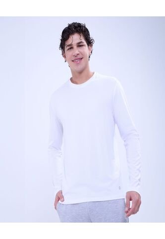 Camiseta Para Hombre Manga Larga Cuello Redondo Color Blanco Marca Ostu #60091496 Ostu