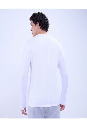 Camiseta Para Hombre Manga Larga Cuello Redondo Color Blanco Marca Ostu #60091496