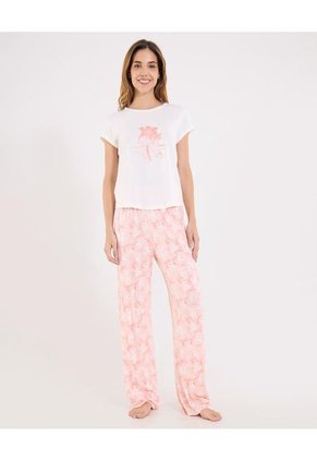 Pijama Para Mujer M/C P/L Color Coral Marca Ostu #40040421