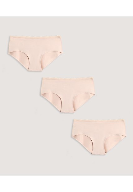 Panty Hipster Con Encaje Pack X3 X3 Para Mujer Surtido Ostu
