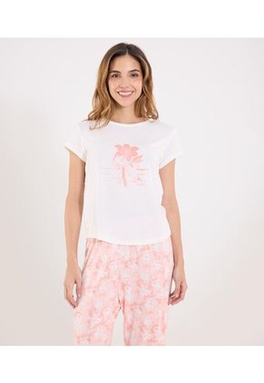 Pijama Para Mujer M/C P/L Color Coral Marca Ostu #40040421