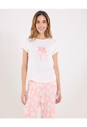 Pijama Para Mujer M/C P/L Color Coral Marca Ostu #40040421