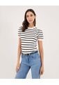 Camiseta Para Mujer Manga Corta Moda Color Crema Marca Ostu #40092599 de Ostu