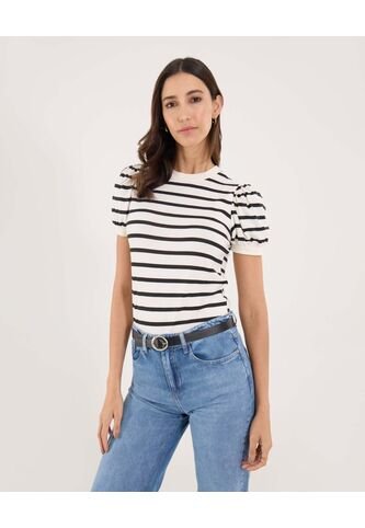 Camiseta Para Mujer Manga Corta Moda Color Crema Marca Ostu #40092599 Ostu