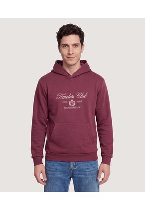 Buzo Hoodie Con Screen  Para Hombre Vino Ostu