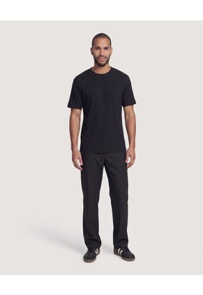 Camiseta Regular Texturizada  Para Hombre Negro Ostu